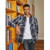 COOFANDY Mens Flannel Shirts Long Sleeve Fleece Plaid Jacket Casual Stylish Button Down Shirts with Pockets(Dark Navy)