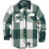 COOFANDY Mens Flannel Shirts Long Sleeve Fleece Plaid Jacket Casual Stylish Button Down Shirts with Pockets(Green)