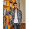 COOFANDY Mens Flannel Shirts Long Sleeve Fleece Plaid Jacket Casual Stylish Button Down Shirts with Pockets(Grey)