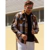 COOFANDY Mens Flannel Shirts Long Sleeve Fleece Plaid Jacket Casual Stylish Button Down Shirts with Pockets(Khaki)
