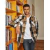 COOFANDY Mens Flannel Shirts Long Sleeve Fleece Plaid Jacket Casual Stylish Button Down Shirts with Pockets(Khaki)