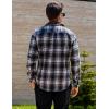 COOFANDY Mens Flannel Shirts Long Sleeve Fleece Plaid Jacket Casual Stylish Button Down Shirts with Pockets(Navy)