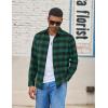 COOFANDY Mens Flannel Shirts Long Sleeve Lightweight Plaid Shirt Casual Button Down Shirts with Pocket(Dark Green)
