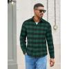 COOFANDY Mens Flannel Shirts Long Sleeve Lightweight Plaid Shirt Casual Button Down Shirts with Pocket(Dark Green)