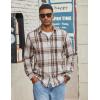 COOFANDY Mens Flannel Shirts Long Sleeve Lightweight Plaid Shirt Casual Button Down Shirts with Pocket(Light Khaki)