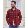 COOFANDY Mens Flannel Shirts Long Sleeve Lightweight Plaid Shirt Casual Button Down Shirts with Pocket(Red)