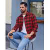 COOFANDY Mens Flannel Shirts Long Sleeve Lightweight Plaid Shirt Casual Button Down Shirts with Pocket(Red)