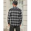 COOFANDY Mens Flannel Shirts Long Sleeve Plaid Button Down Shirt Cotton Casual Work Shirts with Pockets(Black White)