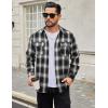 COOFANDY Mens Flannel Shirts Long Sleeve Plaid Button Down Shirt Cotton Casual Work Shirts with Pockets(Black White)