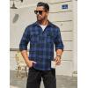 COOFANDY Mens Flannel Shirts Long Sleeve Plaid Button Down Shirt Cotton Casual Work Shirts with Pockets(Blue Black)