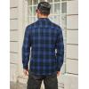 COOFANDY Mens Flannel Shirts Long Sleeve Plaid Button Down Shirt Cotton Casual Work Shirts with Pockets(Blue Black)