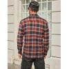 COOFANDY Mens Flannel Shirts Long Sleeve Plaid Button Down Shirt Cotton Casual Work Shirts with Pockets(Brown Red)