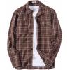 COOFANDY Mens Flannel Shirts Long Sleeve Plaid Button Down Shirt Cotton Casual Work Shirts with Pockets(Coffee)