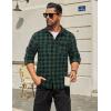 COOFANDY Mens Flannel Shirts Long Sleeve Plaid Button Down Shirt Cotton Casual Work Shirts with Pockets(Green)