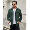 COOFANDY Mens Flannel Shirts Long Sleeve Plaid Button Down Shirt Cotton Casual Work Shirts with Pockets(Green)