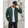 COOFANDY Mens Flannel Shirts Long Sleeve Plaid Button Down Shirt Cotton Casual Work Shirts with Pockets(Green)