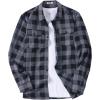 COOFANDY Mens Flannel Shirts Long Sleeve Plaid Button Down Shirt Cotton Casual Work Shirts with Pockets(Grey Black)