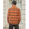 COOFANDY Mens Flannel Shirts Long Sleeve Plaid Button Down Shirt Cotton Casual Work Shirts with Pockets(Orange)