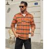 COOFANDY Mens Flannel Shirts Long Sleeve Plaid Button Down Shirt Cotton Casual Work Shirts with Pockets(Orange)
