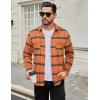 COOFANDY Mens Flannel Shirts Long Sleeve Plaid Button Down Shirt Cotton Casual Work Shirts with Pockets(Orange)