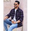 COOFANDY Mens Flannel Shirts Long Sleeve Plaid Button Down Shirt Cotton Casual Work Shirts with Pockets(Purple)