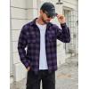 COOFANDY Mens Flannel Shirts Long Sleeve Plaid Button Down Shirt Cotton Casual Work Shirts with Pockets(Purple)