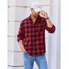 COOFANDY Mens Flannel Shirts Long Sleeve Plaid Button Down Shirt Cotton Casual Work Shirts with Pockets(Red)