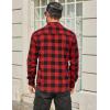 COOFANDY Mens Flannel Shirts Long Sleeve Plaid Button Down Shirt Cotton Casual Work Shirts with Pockets(Red)