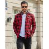 COOFANDY Mens Flannel Shirts Long Sleeve Plaid Button Down Shirt Cotton Casual Work Shirts with Pockets(Red)