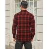 COOFANDY Mens Flannel Shirts Long Sleeve Plaid Button Down Shirt Cotton Casual Work Shirts with Pockets(Red Black)