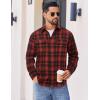 COOFANDY Mens Flannel Shirts Long Sleeve Plaid Button Down Shirt Cotton Casual Work Shirts with Pockets(Red Black)
