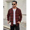 COOFANDY Mens Flannel Shirts Long Sleeve Plaid Button Down Shirt Cotton Casual Work Shirts with Pockets(Red Black)