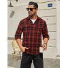 COOFANDY Mens Flannel Shirts Long Sleeve Plaid Button Down Shirt Cotton Casual Work Shirts with Pockets(Red Black)