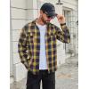 COOFANDY Mens Flannel Shirts Long Sleeve Plaid Button Down Shirt Cotton Casual Work Shirts with Pockets(Yellow Navy)