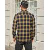 COOFANDY Mens Flannel Shirts Long Sleeve Plaid Button Down Shirt Cotton Casual Work Shirts with Pockets(Yellow Navy)