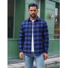 COOFANDY Mens Flannel Shirts Long Sleeve Plaid Button Down Shirts Casual Cotton Shirts(Blue Checkered)