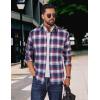 COOFANDY Mens Flannel Shirts Long Sleeve Plaid Button Down Shirts Casual Cotton Shirts(Blue/Red)