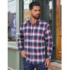COOFANDY Mens Flannel Shirts Long Sleeve Plaid Button Down Shirts Casual Cotton Shirts(Blue/Red)