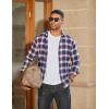 COOFANDY Mens Flannel Shirts Long Sleeve Plaid Button Down Shirts Casual Cotton Shirts(Blue/Red)