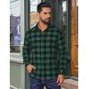 COOFANDY Mens Flannel Shirts Long Sleeve Plaid Button Down Shirts Casual Cotton Shirts(Green Checkered)