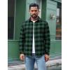 COOFANDY Mens Flannel Shirts Long Sleeve Plaid Button Down Shirts Casual Cotton Shirts(Green Checkered)