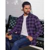 COOFANDY Mens Flannel Shirts Long Sleeve Plaid Button Down Shirts Casual Cotton Shirts(Purple)