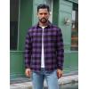 COOFANDY Mens Flannel Shirts Long Sleeve Plaid Button Down Shirts Casual Cotton Shirts(Purple)