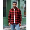 COOFANDY Mens Flannel Shirts Long Sleeve Plaid Button Down Shirts Casual Cotton Shirts(Red Checkered)