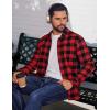 COOFANDY Mens Flannel Shirts Long Sleeve Plaid Button Down Shirts Casual Cotton Shirts(Red Checkered)