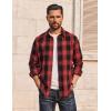 COOFANDY Mens Flannel Shirts Long Sleeve Plaid Button Down Shirts Casual Cotton Shirts(Red/Black)