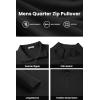 COOFANDY Mens Fleece Quarter Zip Pullover Long Sleeve Mock Turtleneck Sweatshirts Thermal Workout Golf Polo Shirt(Black)