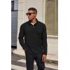 COOFANDY Mens Fleece Quarter Zip Pullover Long Sleeve Mock Turtleneck Sweatshirts Thermal Workout Golf Polo Shirt(Black)