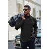 COOFANDY Mens Fleece Quarter Zip Pullover Long Sleeve Mock Turtleneck Sweatshirts Thermal Workout Golf Polo Shirt(Black)