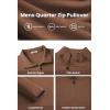 COOFANDY Mens Fleece Quarter Zip Pullover Long Sleeve Mock Turtleneck Sweatshirts Thermal Workout Golf Polo Shirt(Brown)